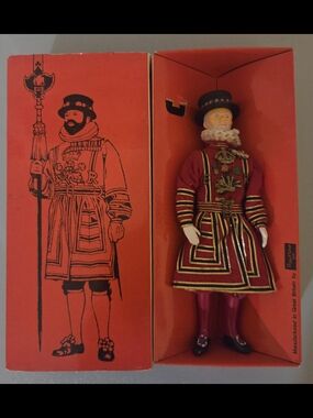 London Times Red and Gold Beefeater-Style Decorative Figurine